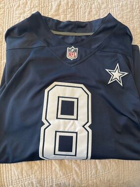 NFL Dallas Cowboys Navy and White #8 Football Jersey